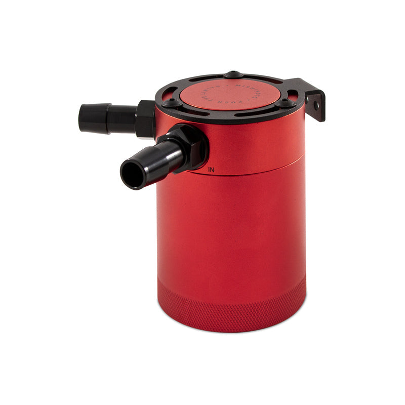 Mishimoto Compact Baffled Oil Catch Can - 2-Port - Red - Engine Components
