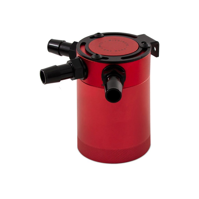 Mishimoto Compact Baffled Oil Catch Can 3-Port - Red - Engine Components