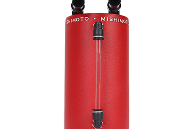 Mishimoto Large Aluminum Oil Catch Can - Wrinkle Red - Engine Components
