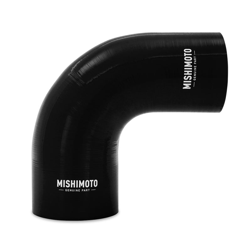 Mishimoto Silicone Reducer Coupler 90 Degree 3.5in to 4in - Black - Air Intake Systems