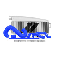 Mishimoto Subaru 02-07 WRX/04-07 STi Top-Mount Intercooler Kit - Powder Coated Silver & Blue Hoses - Forced Induction