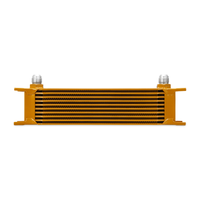 Mishimoto Universal 10 Row Oil Cooler - Gold - Cooling