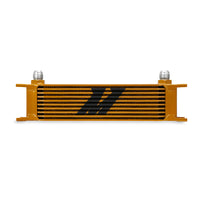 Mishimoto Universal 10 Row Oil Cooler - Gold - Cooling