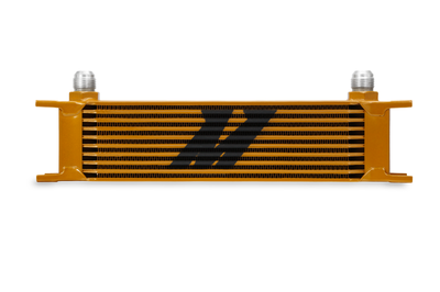 Mishimoto Universal 10 Row Oil Cooler - Gold - Cooling