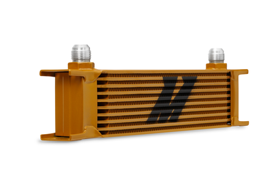 Mishimoto Universal 10 Row Oil Cooler - Gold - Cooling