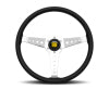 MOMO Momo California Steering Wheel 360 mm - Black Leather/White Stitch/Pol Spokes - Interior Accessories