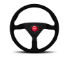 MOMO Momo Montecarlo Alcantara Steering Wheel 350 mm - Black/Red Stitch/Black Spokes - Interior Accessories