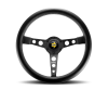 MOMO Momo Prototipo Steering Wheel 350 mm - Black Leather/Wht Stitch/Black Spokes - Interior Accessories