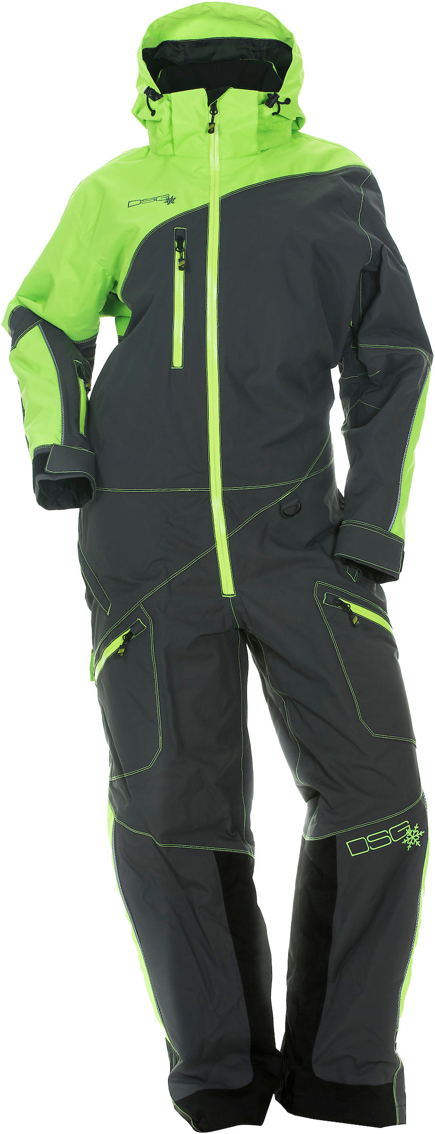 Dsg Monosuit W/drop Seat Aqua/black 2x - Lime/Grey / Large