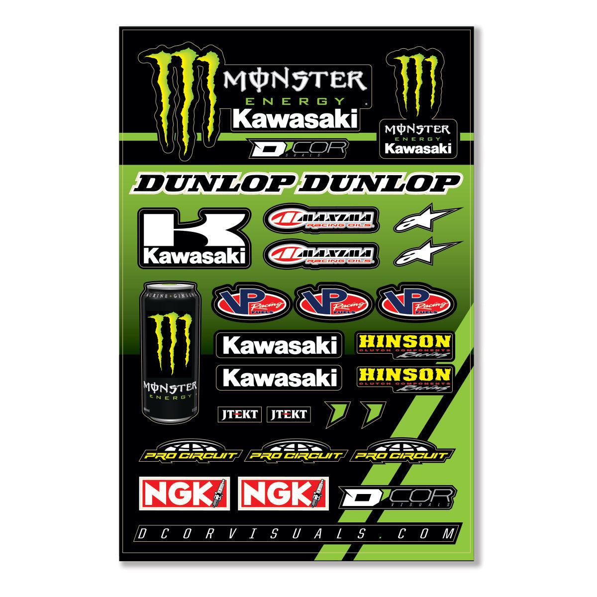 D-cor Monster Kaw Decal Sht12mil Racing Sheet - Offroad Collection