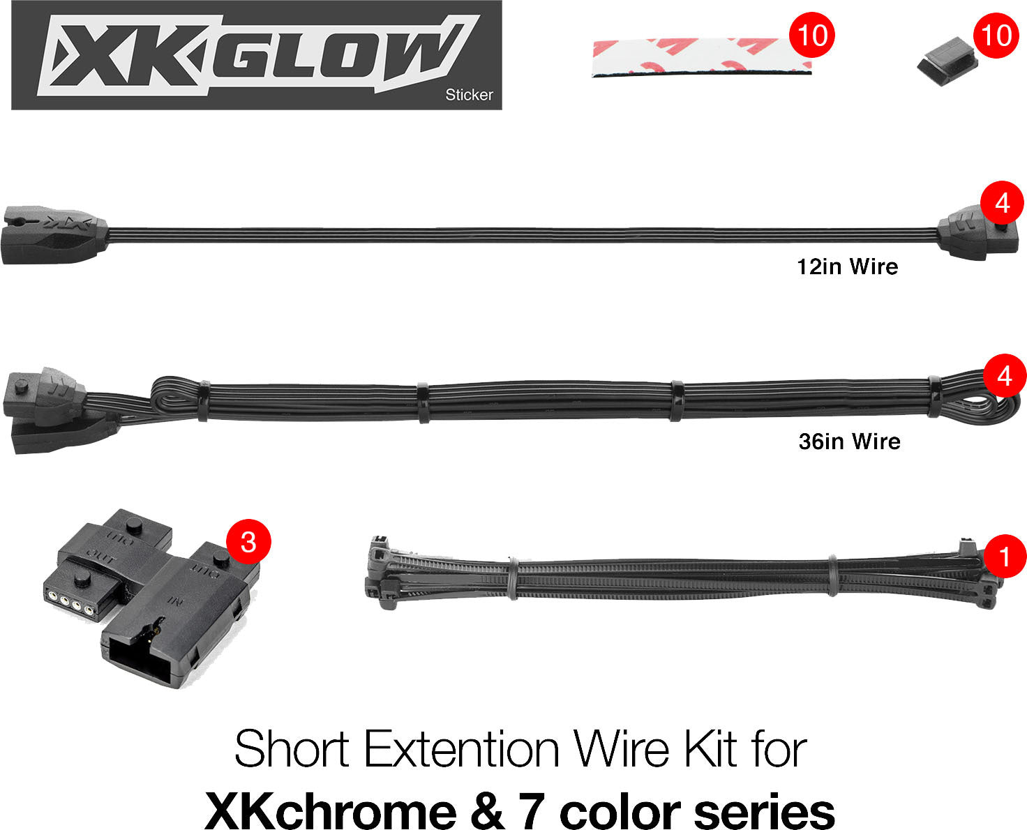 Xk Glow Moto Extension Wire Kit - Street Collection