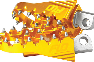 Flo Motorsports Moto Style Footpeg Set Bronze 2’’x3.125’’ - Gold - Harddrive Products