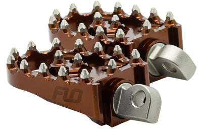 Flo Motorsports Moto Style Footpeg Set Bronze 2’’x3.125’’ - Harddrive Products