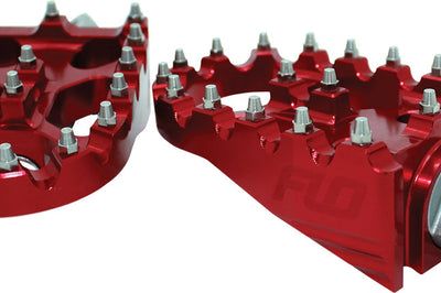 Flo Motorsports Moto Style Footpeg Set Bronze 2’’x3.125’’ - Red - Harddrive Products