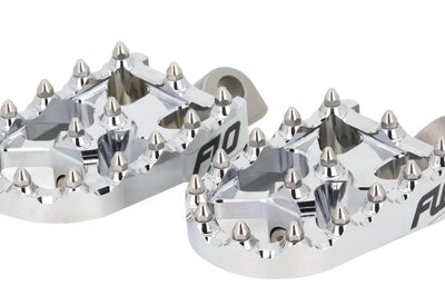 Flo Motorsports Moto Style Footpeg Set Chrome 2’’x3.125’’ - Harddrive Products