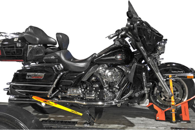 Lock And Load Motorcycle Combo Front Chock With Rear Ratchet Tie Straps - Harddrive Products