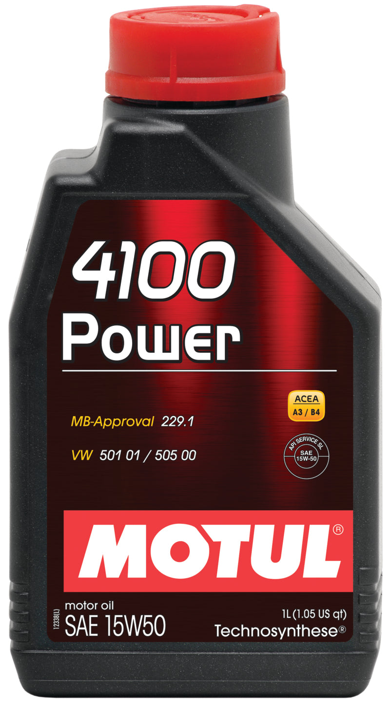 Motul 1L Engine Oil 4100 POWER 15W50 - VW 505 00 501 01 - MB 229.1 - Oils & Filters