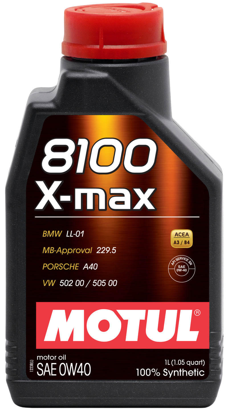Motul 1L Synthetic Engine Oil 8100 0W40 X-MAX - Porsche A40 - Oils & Filters