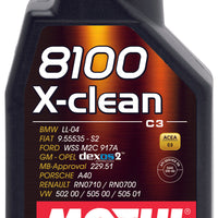 Motul 1L Synthetic Engine Oil 8100 5W40 X-CLEAN C3 -505 01-502 00-505 00-LL04 - Oils & Filters