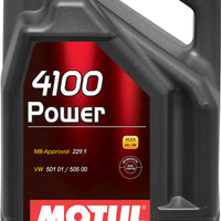 Motul 5L Engine Oil 4100 POWER 15W50 - VW 505 00 501 01 - MB 229.1 - Oils & Filters