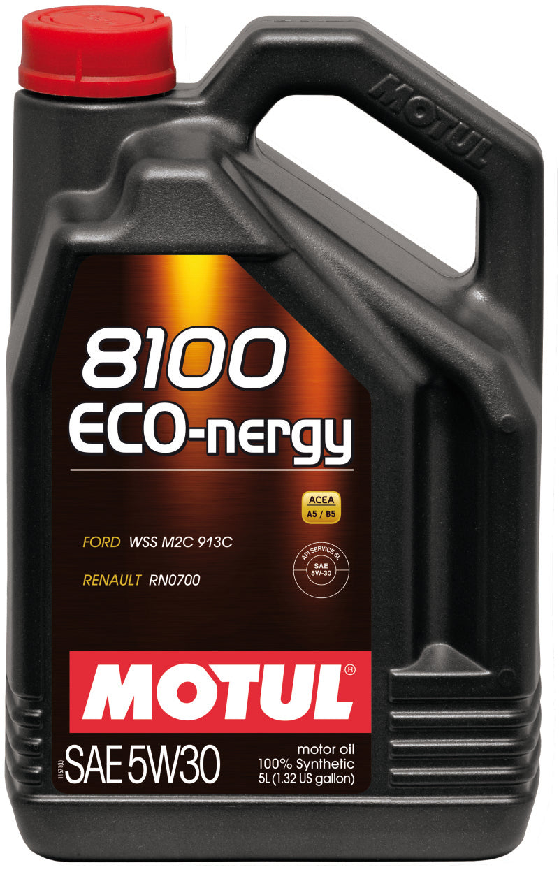 Motul 5L Synthetic Engine Oil 8100 5W30 ECO-NERGY - Ford 913C - Oils & Filters