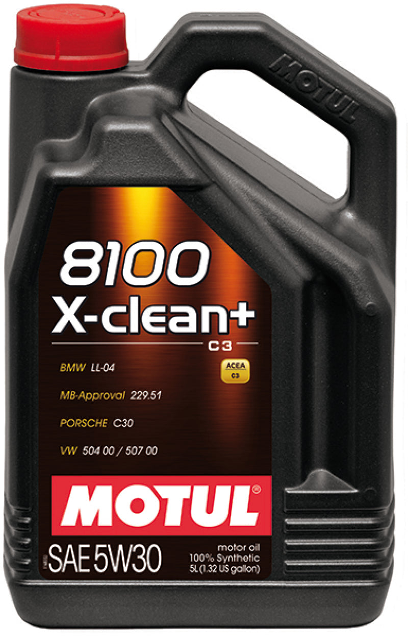 Motul 5L Synthetic Engine Oil 8100 5W30 X-CLEAN Plus - Oils & Filters