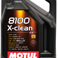 Motul 5L Synthetic Engine Oil 8100 5W40 X-CLEAN C3 -505 01-502 00-505 00-LL04 - Oils & Filters