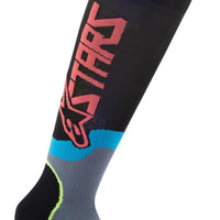 Alpinestars Mx Plus-2 Socks Black/green Neon/pink Fluo Lg - Black/Fluorescent Yellow/Coral / Small - Apparel Collection