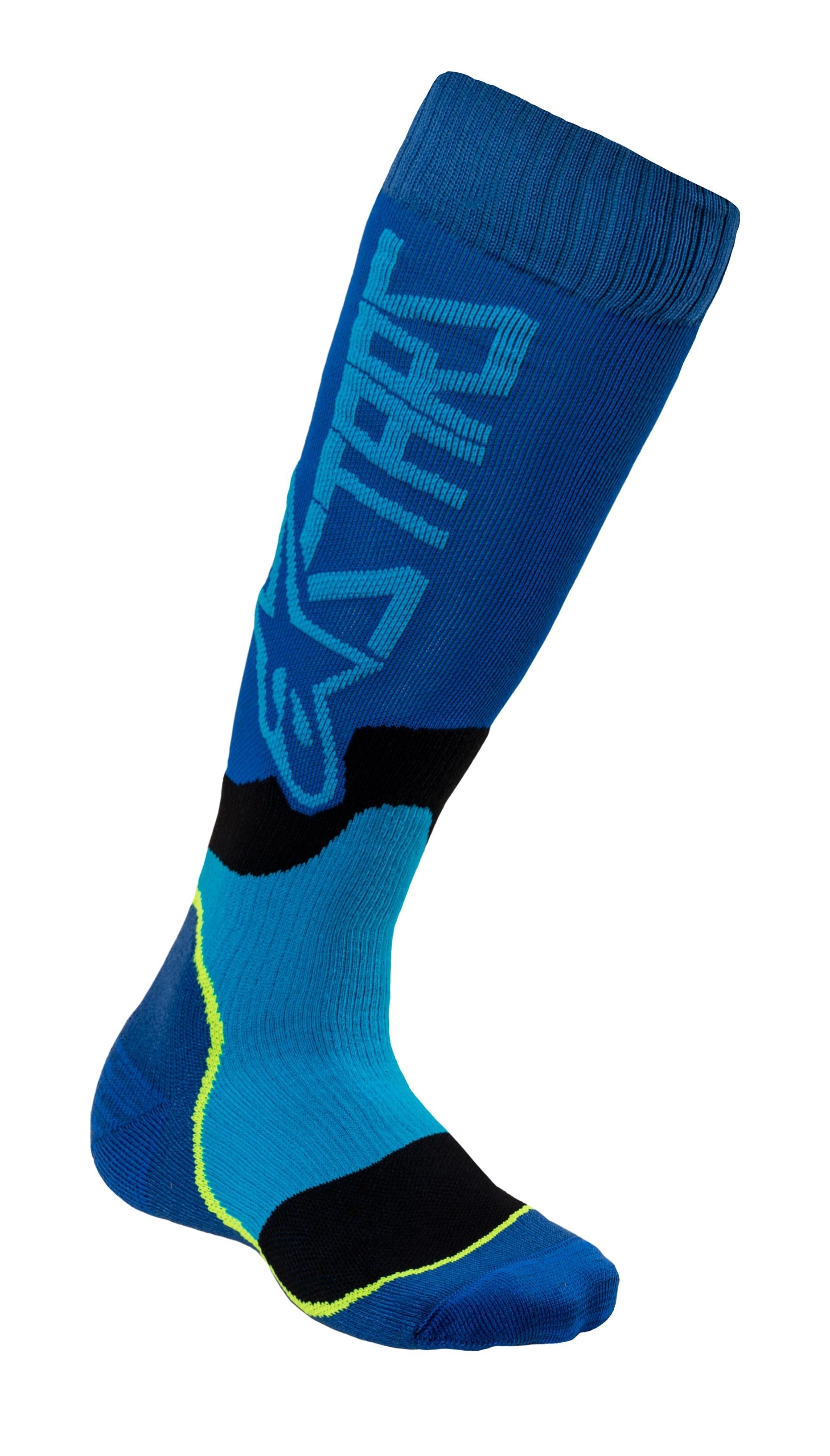 Alpinestars Mx Plus-2 Socks Black/green Neon/pink Fluo Lg - Blue/Cyan / Small - Apparel Collection