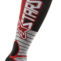 Alpinestars Mx Pro Socks Burnt Red/yellow Fluo/blue Lg - Burgundy/Black / Medium - Apparel Collection