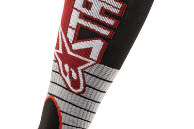 Alpinestars Mx Pro Socks Burnt Red/yellow Fluo/blue Lg - Burgundy/Black / Medium - Apparel Collection