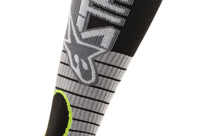 Alpinestars Mx Pro Socks Burnt Red/yellow Fluo/blue Lg - Cool Grey/Yellow / Medium - Apparel Collection