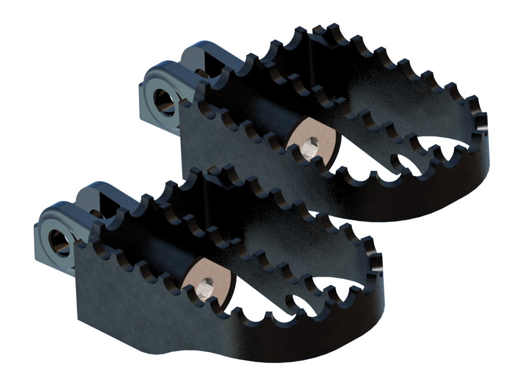 BURLY BRAND Mx Style Foot Pegs Rider Black - Controls