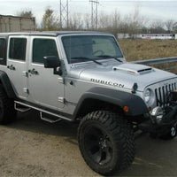 N-Fab Nerf Step 07-17 Jeep Wrangler JK 4 Door All - Tex. Black - W2W - 3in - Bars & Running Boards