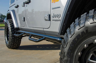 N-Fab Nerf Step 2018 Jeep Wrangler JL SUV 4 Door- Gloss Black - W2W - 3in - Bars & Running Boards