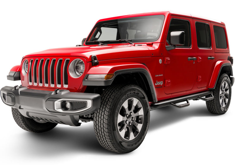 N-Fab Nerf Step 2018 Jeep Wrangler JL SUV 4 Door- Tex. Black - W2W - 3in - Bars & Running Boards