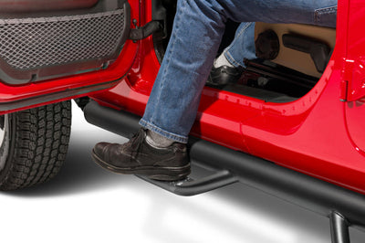 N-Fab Nerf Step 2018 Jeep Wrangler JL SUV 4 Door- Tex. Black - W2W - 3in - Bars & Running Boards