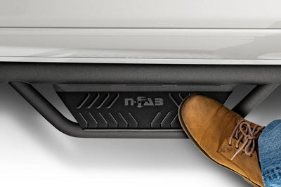 N-Fab Podium LG 10-18 Dodge Ram 2500/3500 Crew Cab 6.5ft Bed - Tex Black - Access - 3in - Nerf Bars & Running Boards
