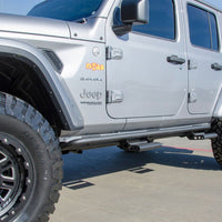 N-Fab RKR Rails 2018 Jeep Wrangler JL 4 Door Dab Length - Gloss Black - 1.75in - Body Armor & Protection