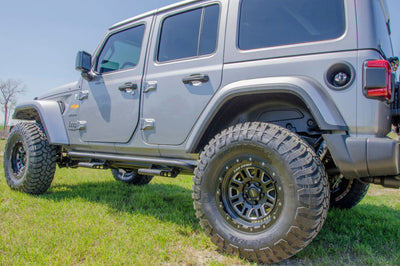 N-Fab RKR Rails 2018 Jeep Wrangler JL 4 Door Dab Length - Gloss Black - 1.75in - Body Armor & Protection