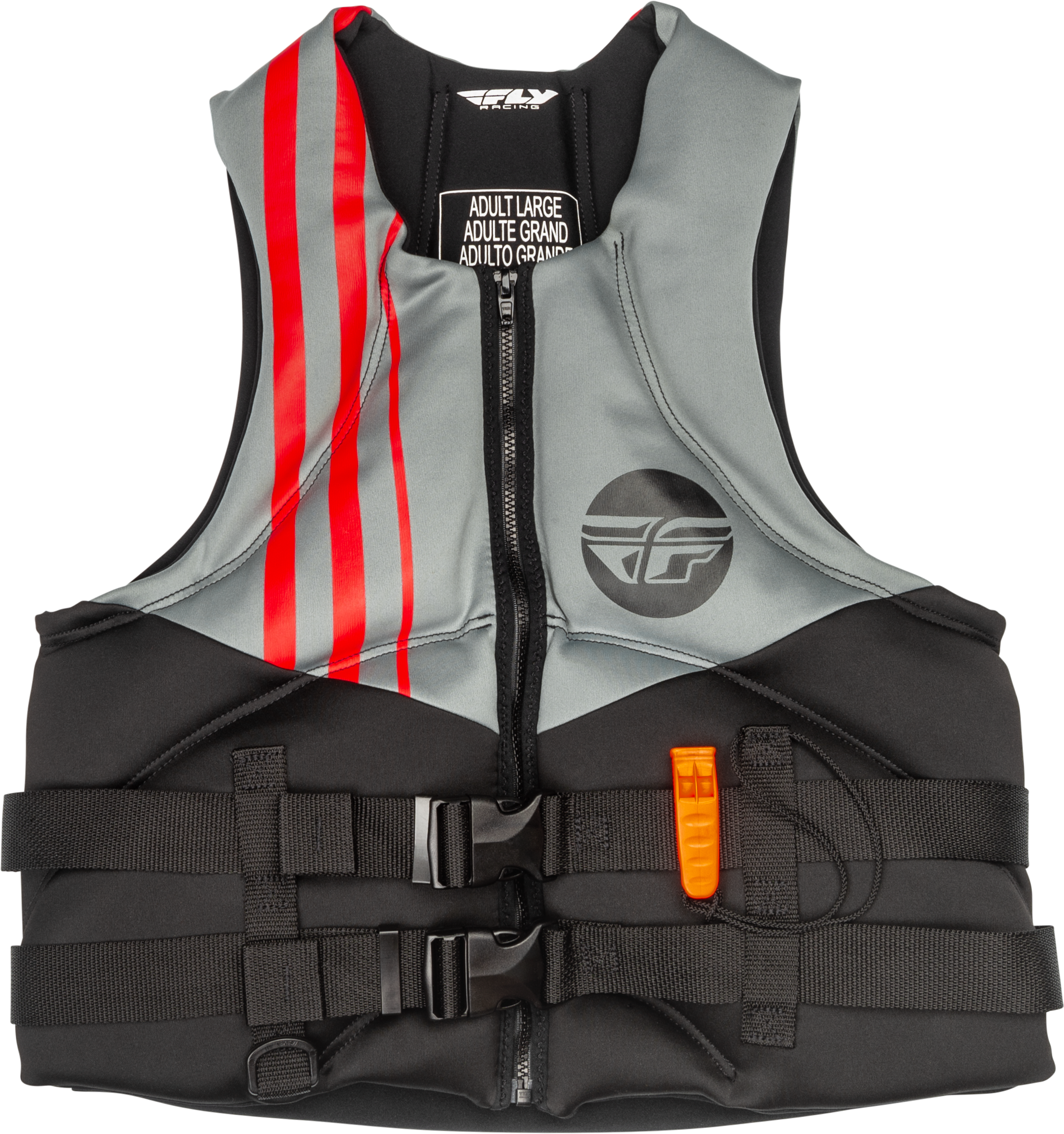 Fly Racing Neoprene Flotation Vest Teal/grey/orange Xs - Black/Grey/Red / 2X-Large - Watercraft Collection
