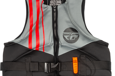 Fly Racing Neoprene Flotation Vest Teal/grey/orange Xs - Black/Grey/Red / 2X-Large - Watercraft Collection