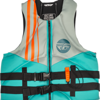 Fly Racing Neoprene Flotation Vest Teal/grey/orange Xs - Black/Grey/Red / 2X-Large - Watercraft Collection