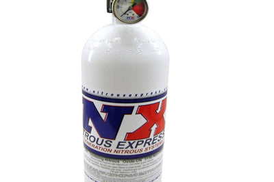 Nitrous Express 10lb Bottle w/Lightning 500 Valve (6.89 Dia x 20.19 Tall) w/Gauge - Forced Induction