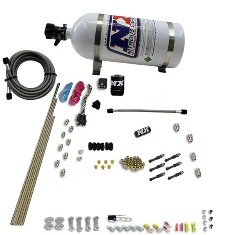 Nitrous Express 6 Cyl Dry Direct Port Kit w/ 10lb Bottle - Forced Induction