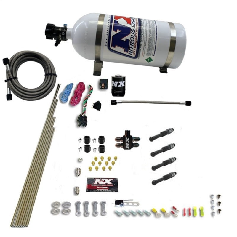 Nitrous Express Dry Direct Port Kit 4 Cyl w/10lb Bottle - Forced Induction