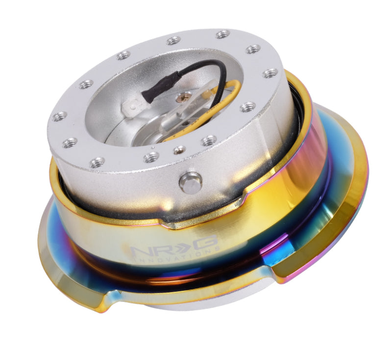 NRG Quick Release Gen 2.8 - Silver Black Body / Neochrome Ring - Interior Accessories