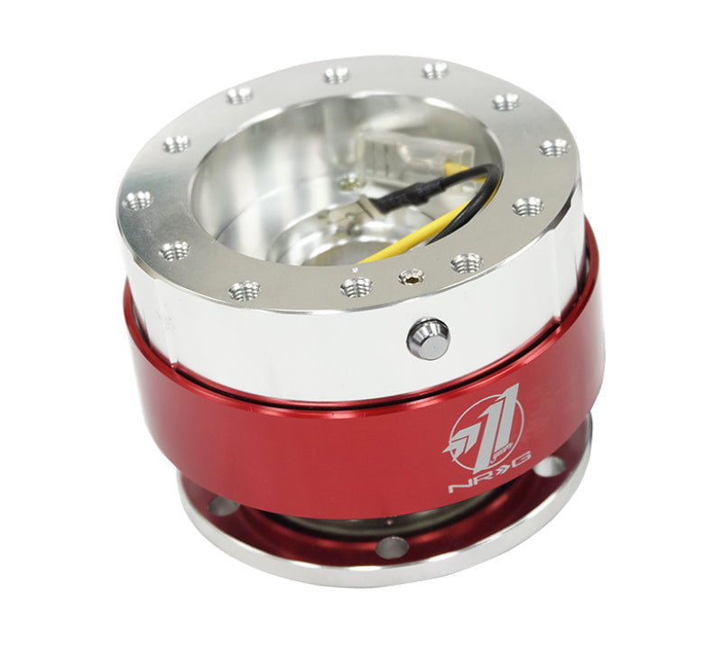 NRG Quick Release - Silver Body/ Red Chrome Ring - Interior Accessories