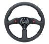NRG Reinforced Steering Wheel (350mm/ 2.5in. Deep) Sport Leather Racing/ 4mm Matte Black Spoke - Interior Accessories