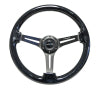 NRG Reinforced Steering Wheel (350mm / 3in. Deep) Black Multi Color Flake Wood w/ Matte Center - Interior Accessories